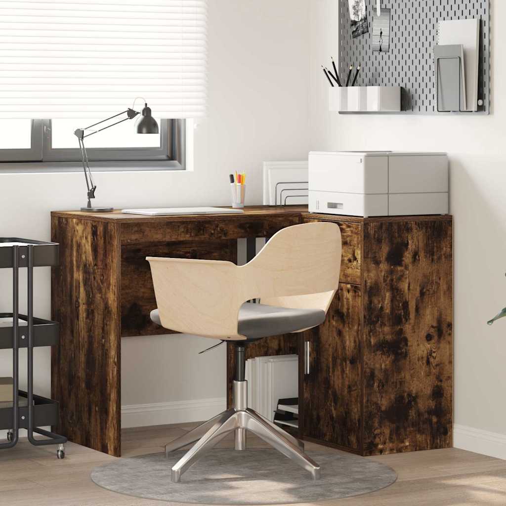 Corner Desk Smoked Oak 102x88x75 cm Engineered Wood - Tyrell & Tyrell