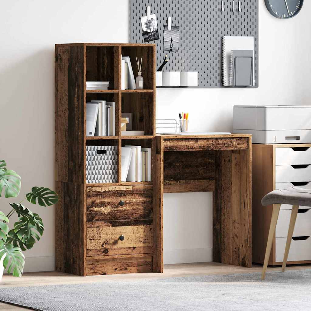 Desk with Storage Old Wood Engineered Wood - Merlin Deals