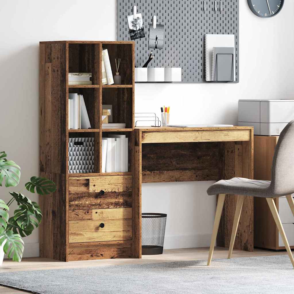 Desk with Storage Old Wood Engineered Wood - All Things Good