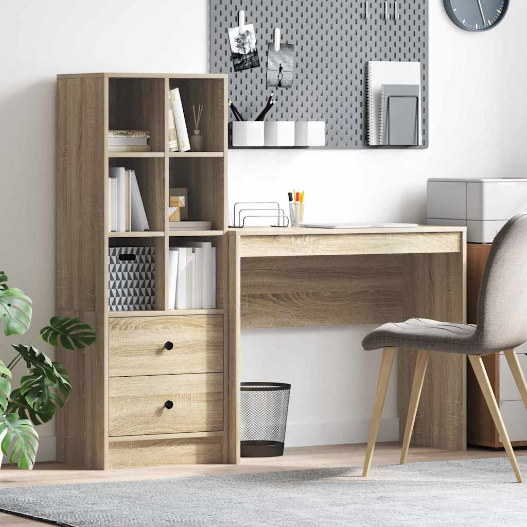 Desk with Storage Sonoma Oak Engineered Wood - Style and Chic