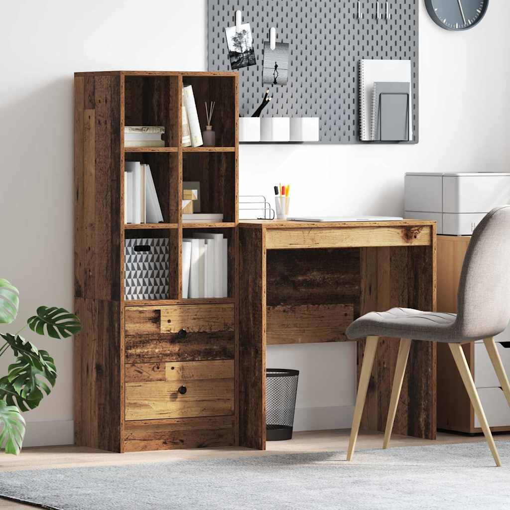 Desk with Storage Old Wood Engineered Wood - R and M Furniture