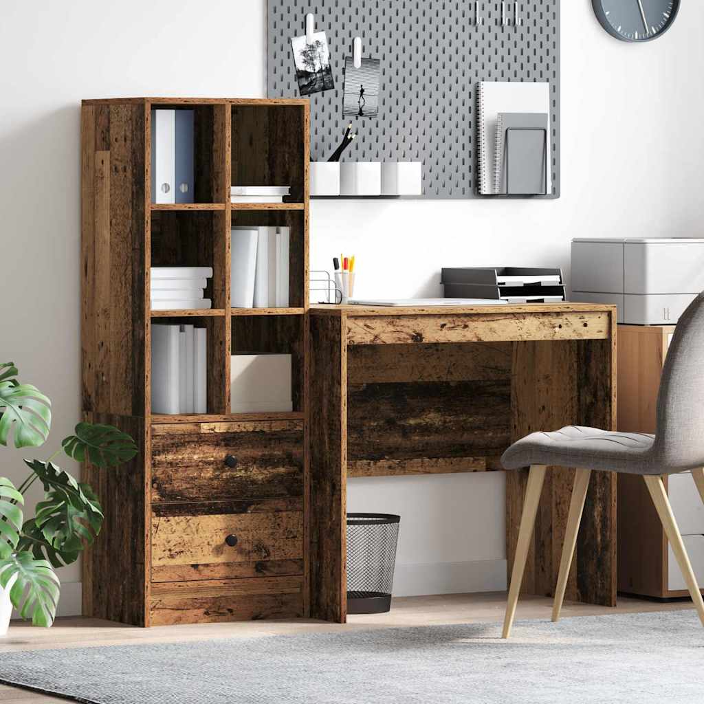 Desk with Storage Old Wood Engineered Wood - Merkel Designers