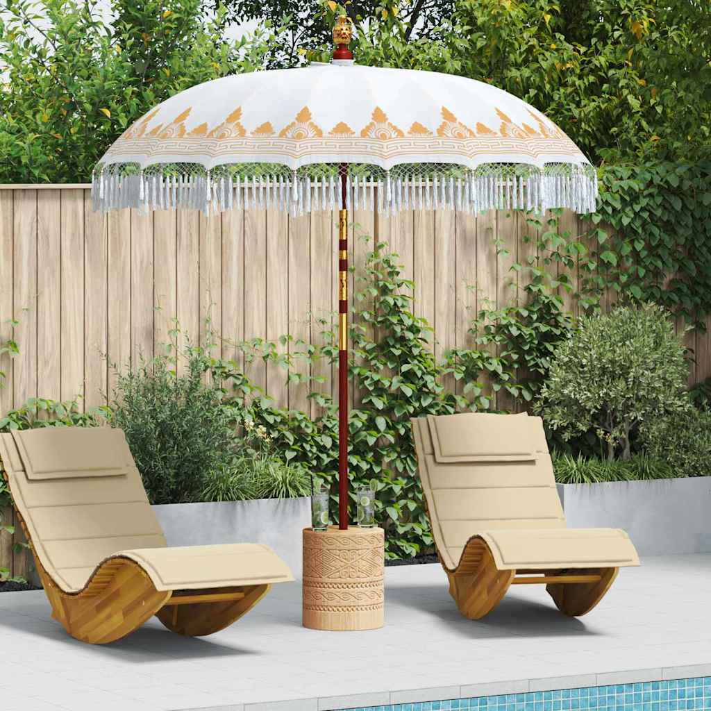 WAHMERE Balinese Parasol 215x215x260 cm Cotton and solid Wood - Cream - Charlotte Dunes