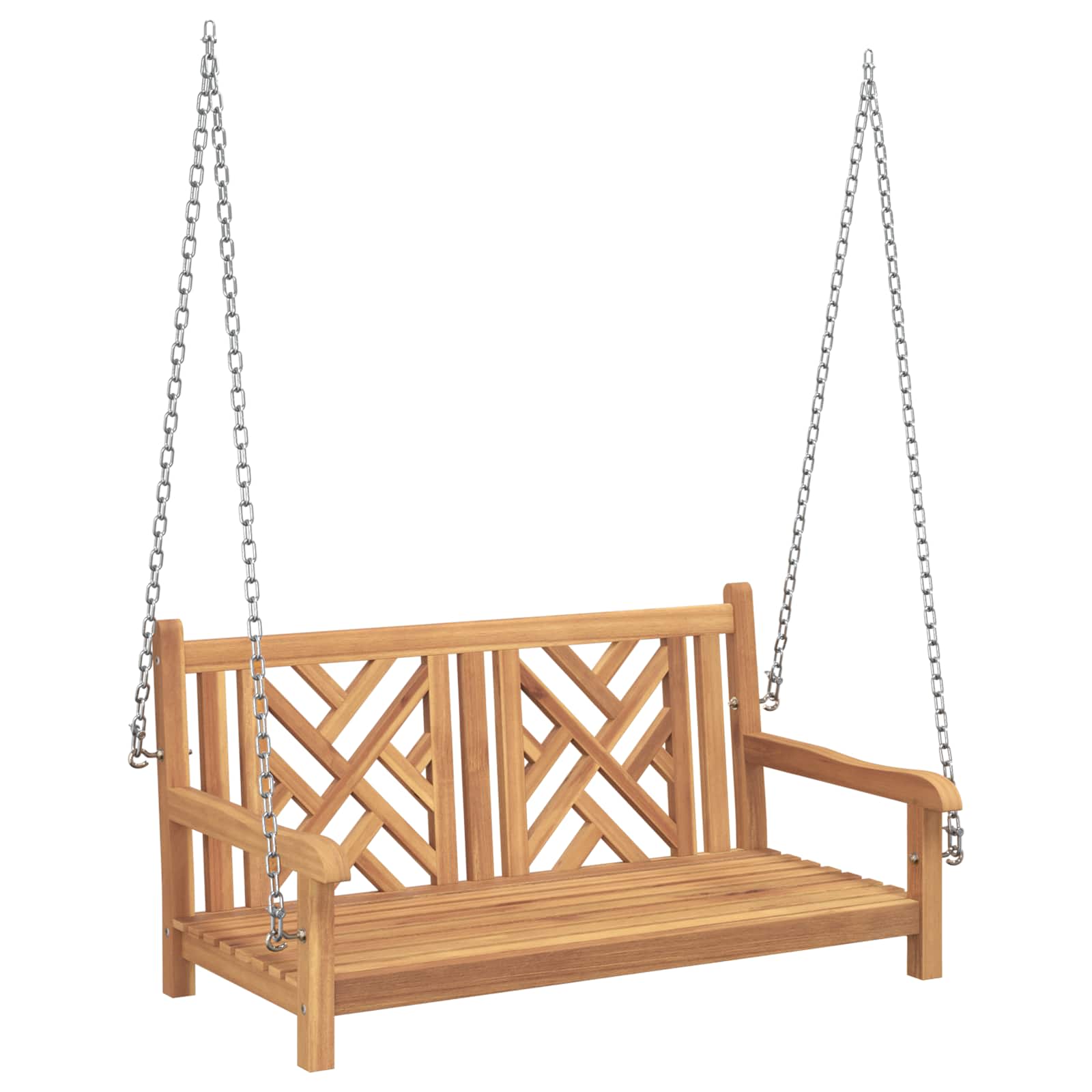 VOAHAL Swing Bench 114x60x64 cm Solid Teak Wood - Brown - Charlotte Dunes