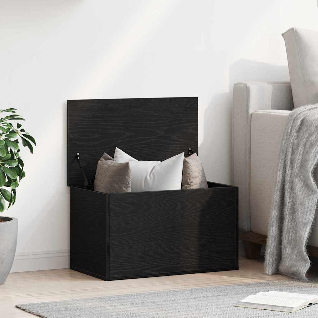 Storage Box with Lid Black Oak 60x35x35 cm Engineered Wood - Style and Chic