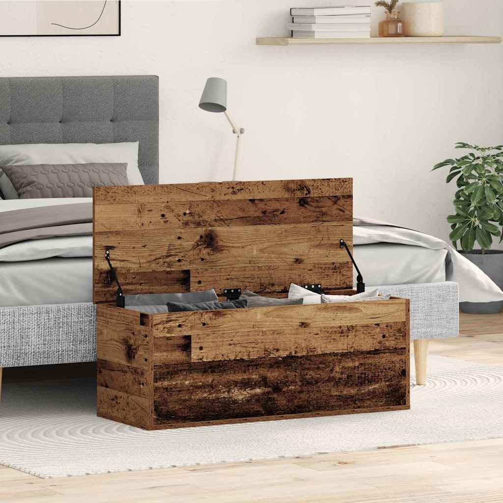 Storage Box Old Wood 90x35x35 cm Made from Engineered Wood - R and M Furniture
