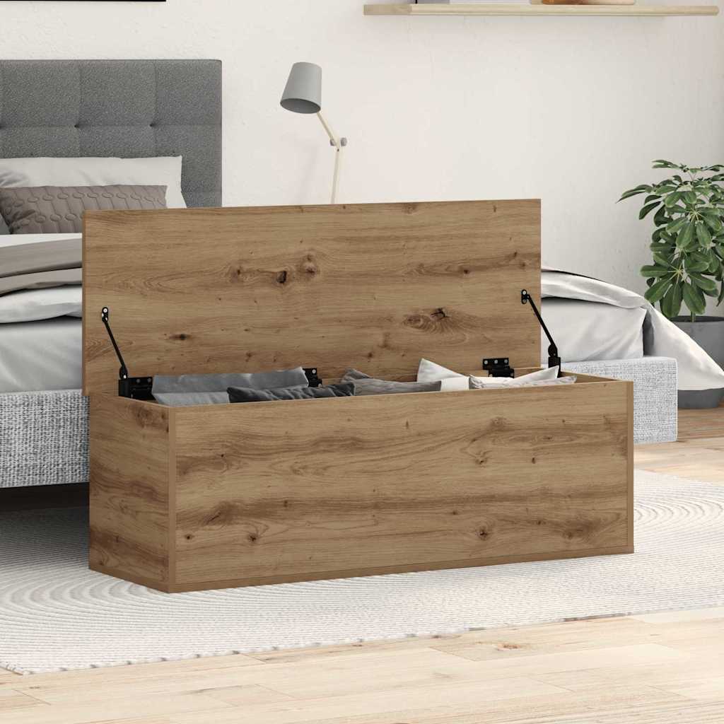 Artisan Oak Storage Box 102x35x35 cm Made of Engineered Wood - Sid & Sam