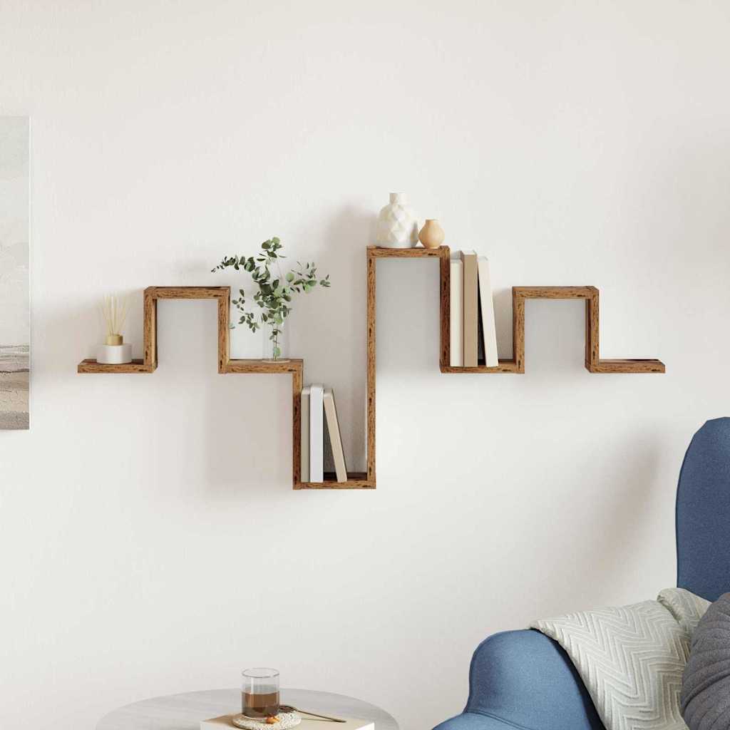 Wall Shelf Old Wood 104,5x10x43 cm Engineered Wood - Design Hut