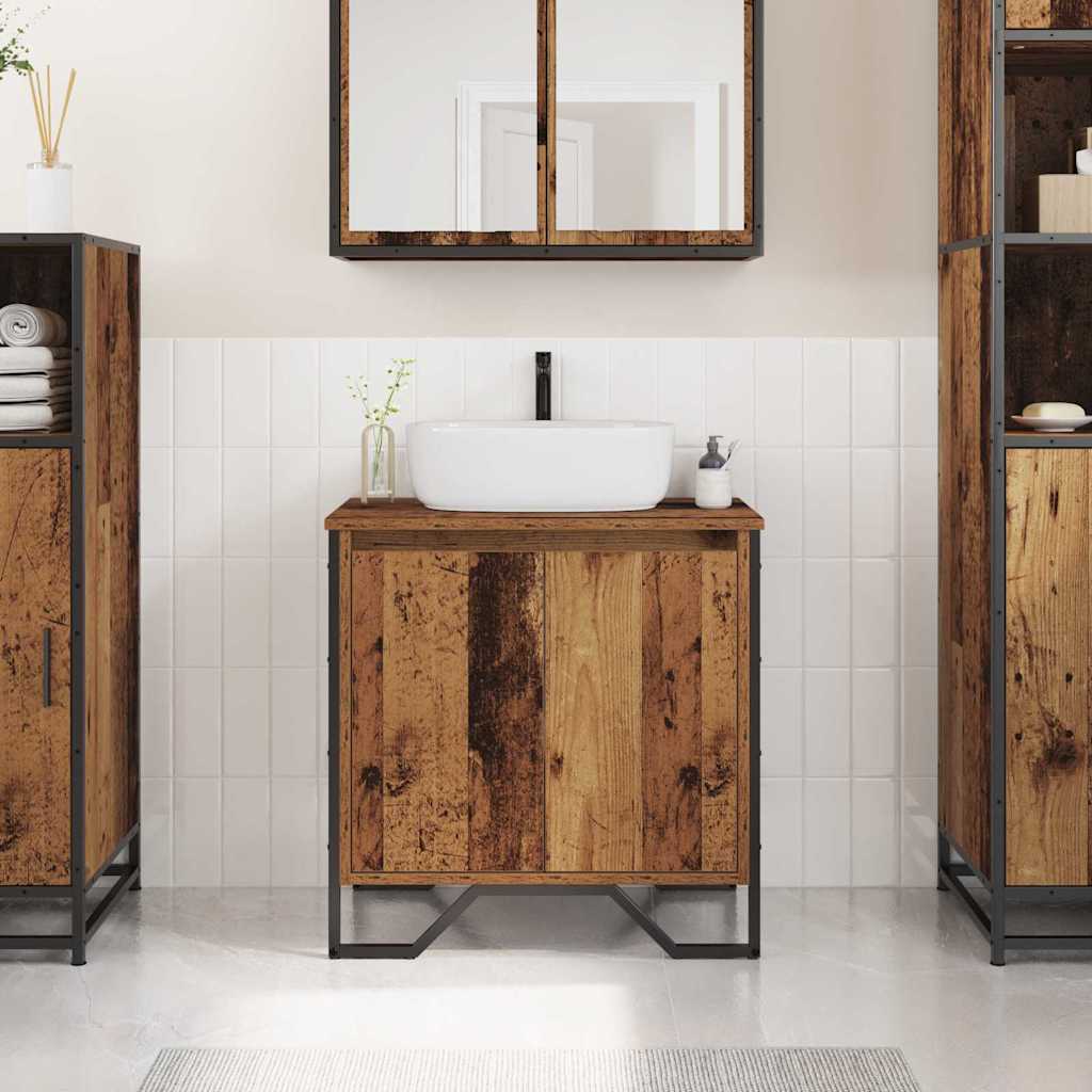 Bathroom Sink Cabinet Old Wood 60x35x60 cm Engineered Wood - Tyrell & Tyrell