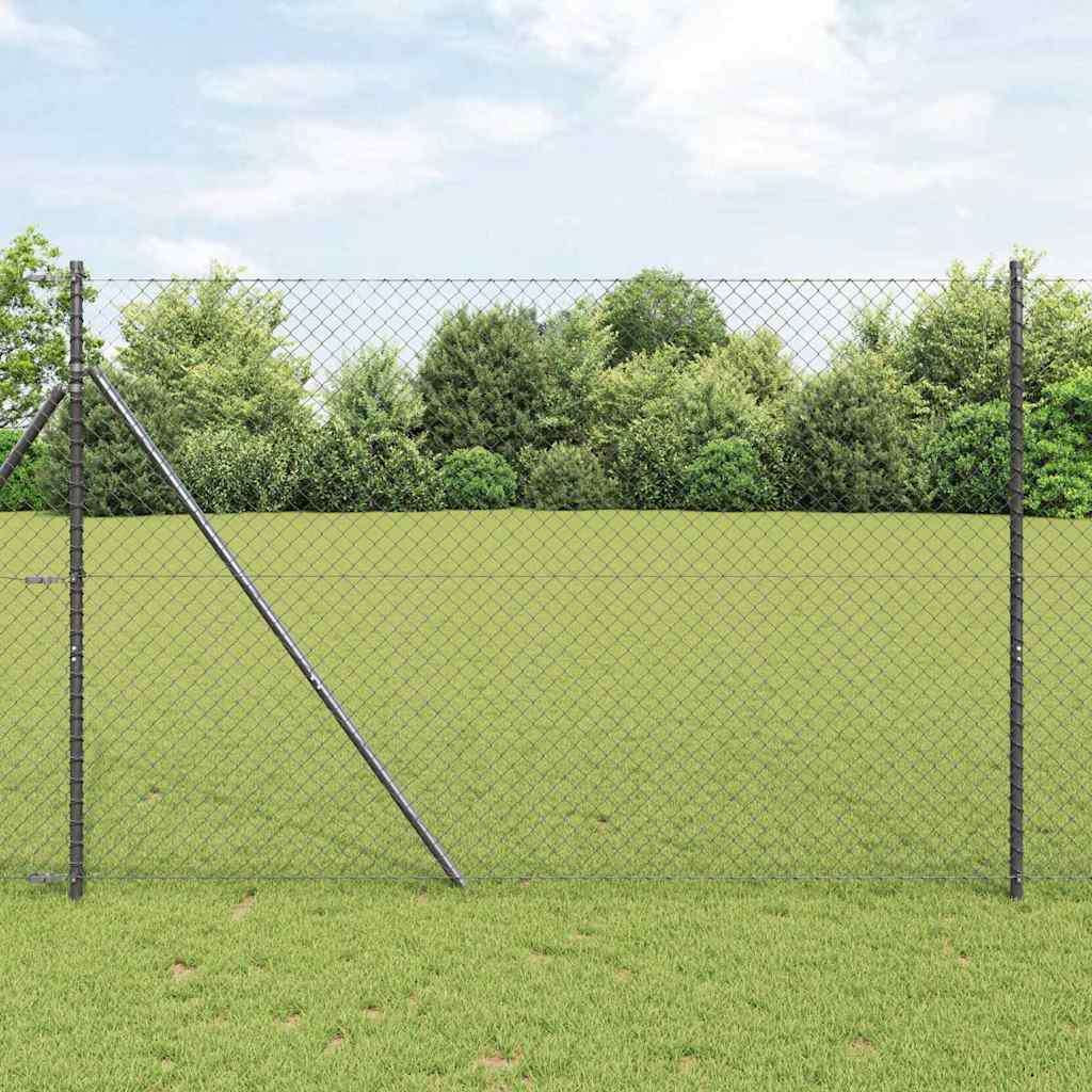 Chain Link Fence Grey 1.6x10 m Steel - Casper Homes