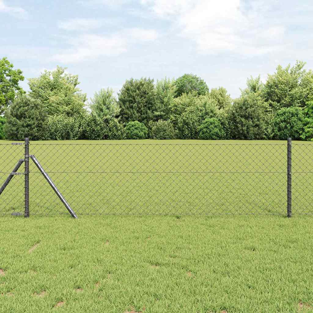 Chain Link Fence Grey 0.4x25 m Steel - Brittle & Co