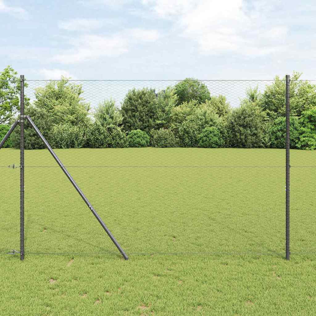 Hexagon Fence Grey 1.6x10 m Steel - Brittle & Co