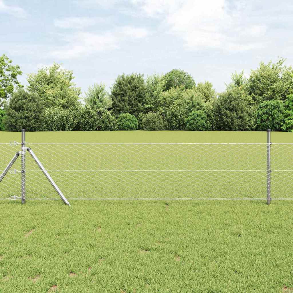 Hexagon Fence 0.8x50 m Galvanised Steel - Tyrell & Tyrell
