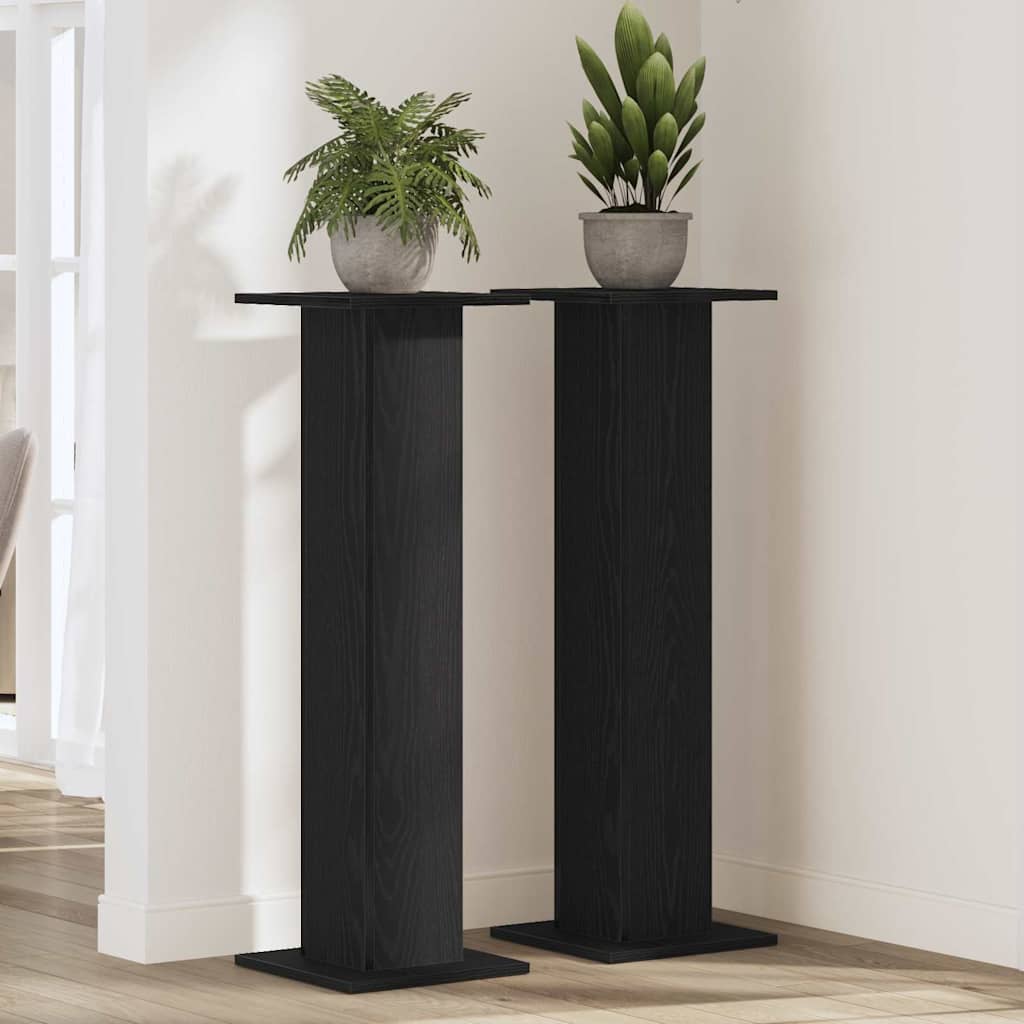 PAVUE Plant Stand 2 pcs 30x30x95 cm Wooden - Black Oak - Charlotte Dunes