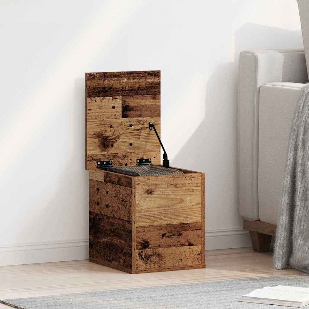 Storage Box with Lid Old Wood 30x35x35 cm Engineered Wood - Style and Chic