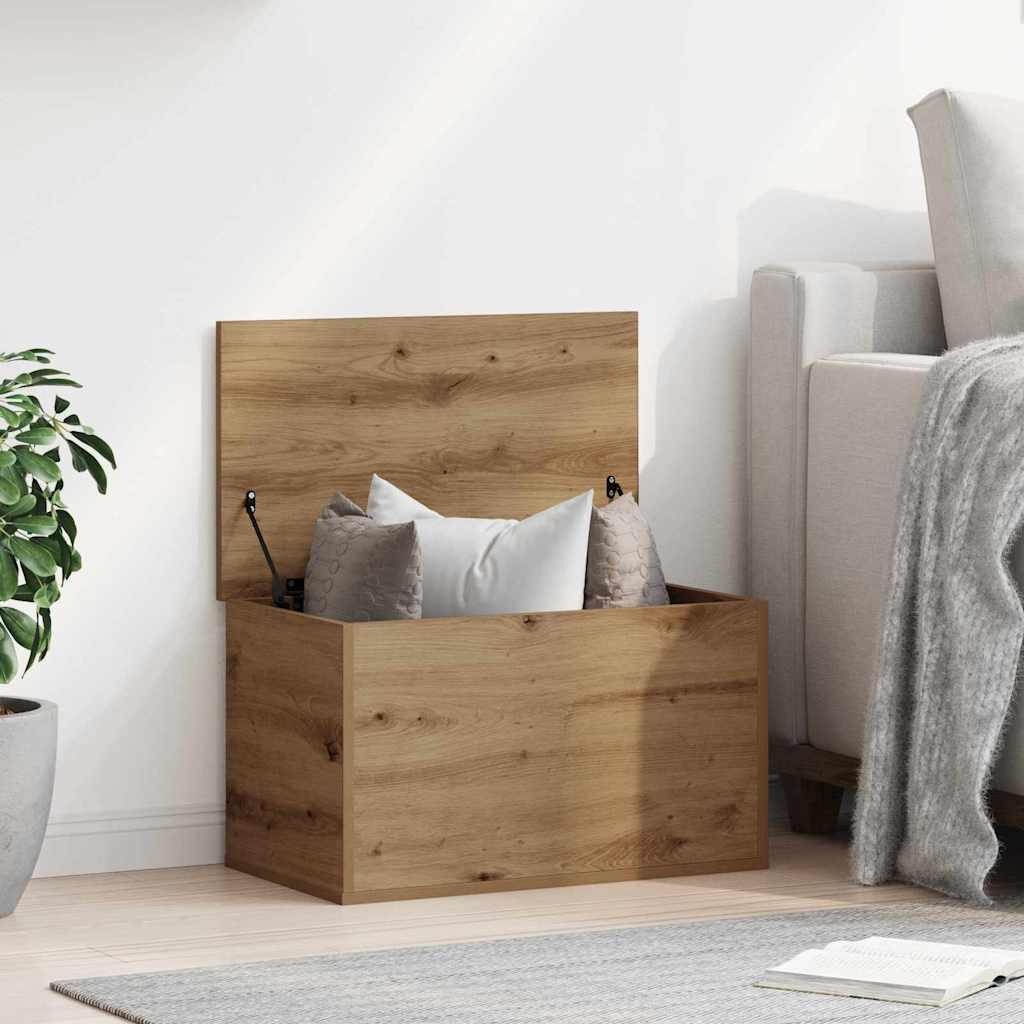 Storage Box with Lid Artisan Oak 60x35x35 cm Engineered Wood - The Home Maker