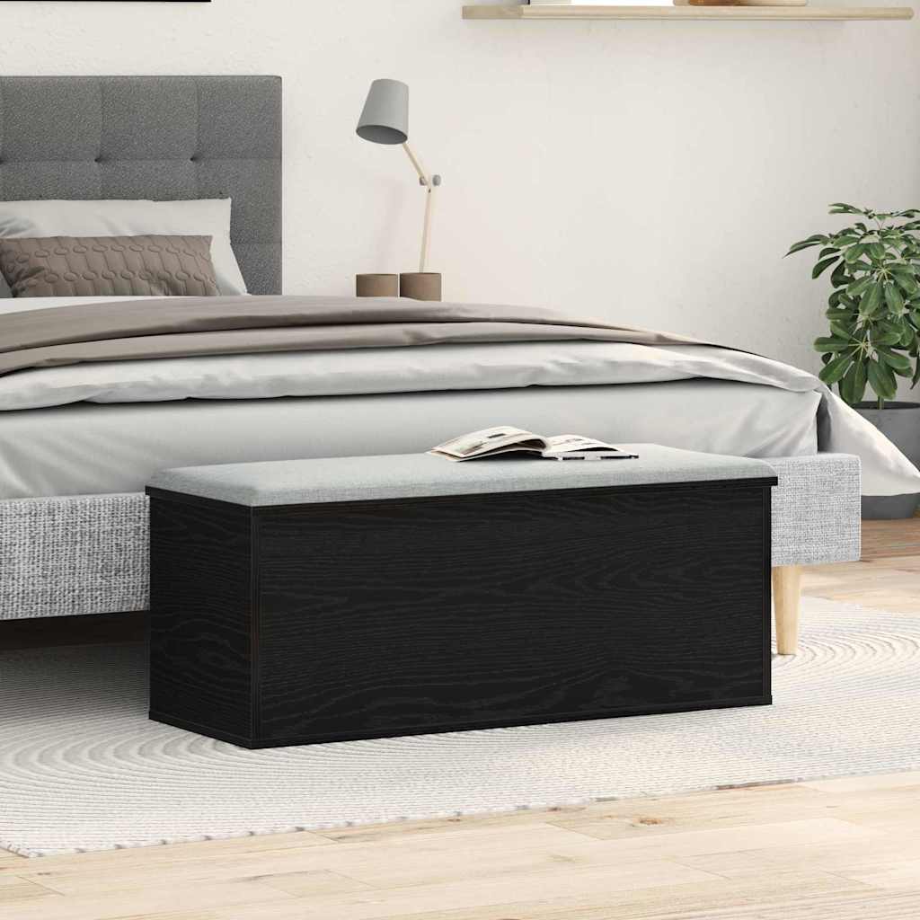 Black Oak Storage Box - 90x35x35 cm - Engineered Wood - Merkel Designers