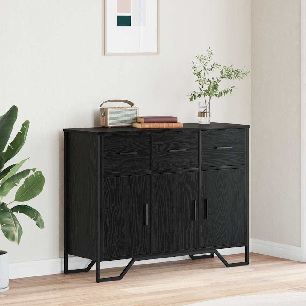 Sideboard Black Oak 97x32.5x74.5 cm Engineered Wood - Merkel Designers