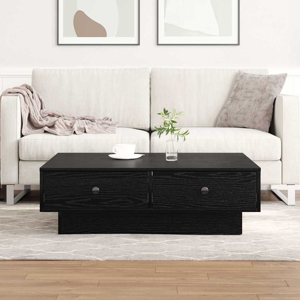 Coffee Table Black oak Engineered wood 90 x 90 x 28 cm - Millennium Furniture