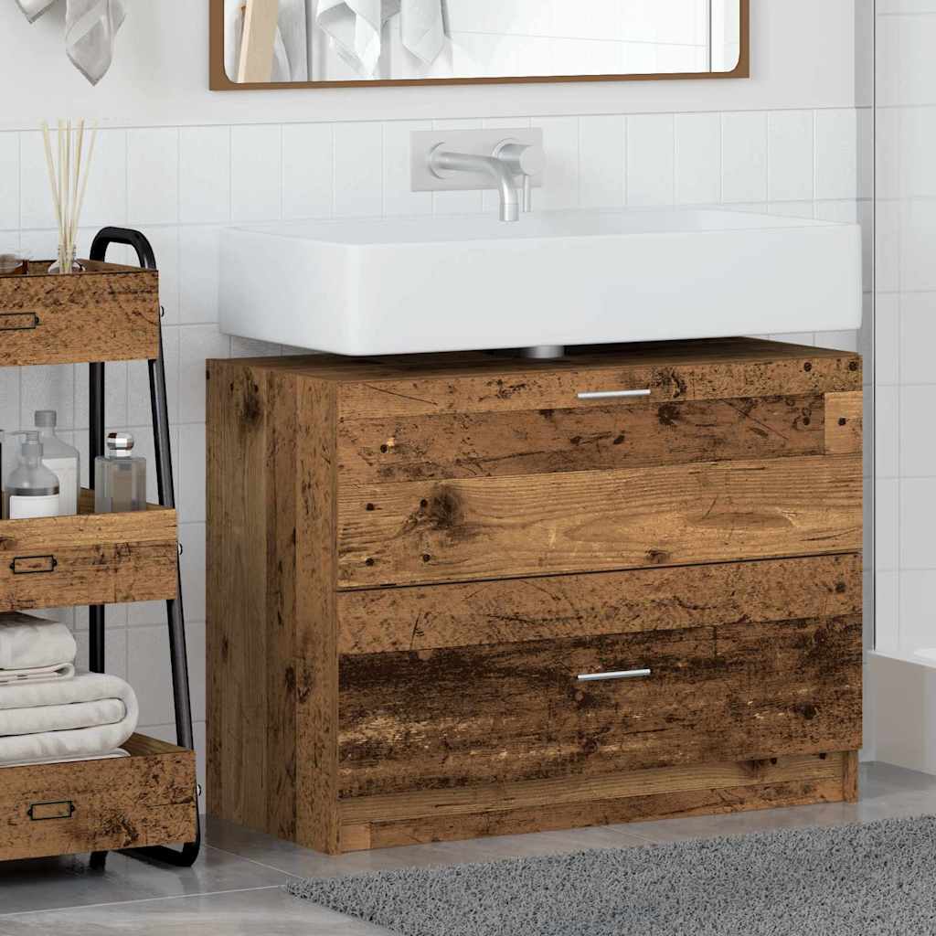 Sink Cabinet Old Wood 78x37x59 cm Engineered Wood - Merkel Designers