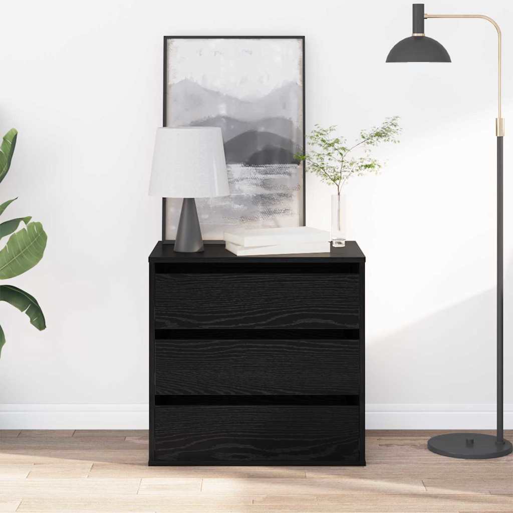 ZENVOR Black Chest of Drawers - Small-sized, 3 Drawers - Brittle & Co