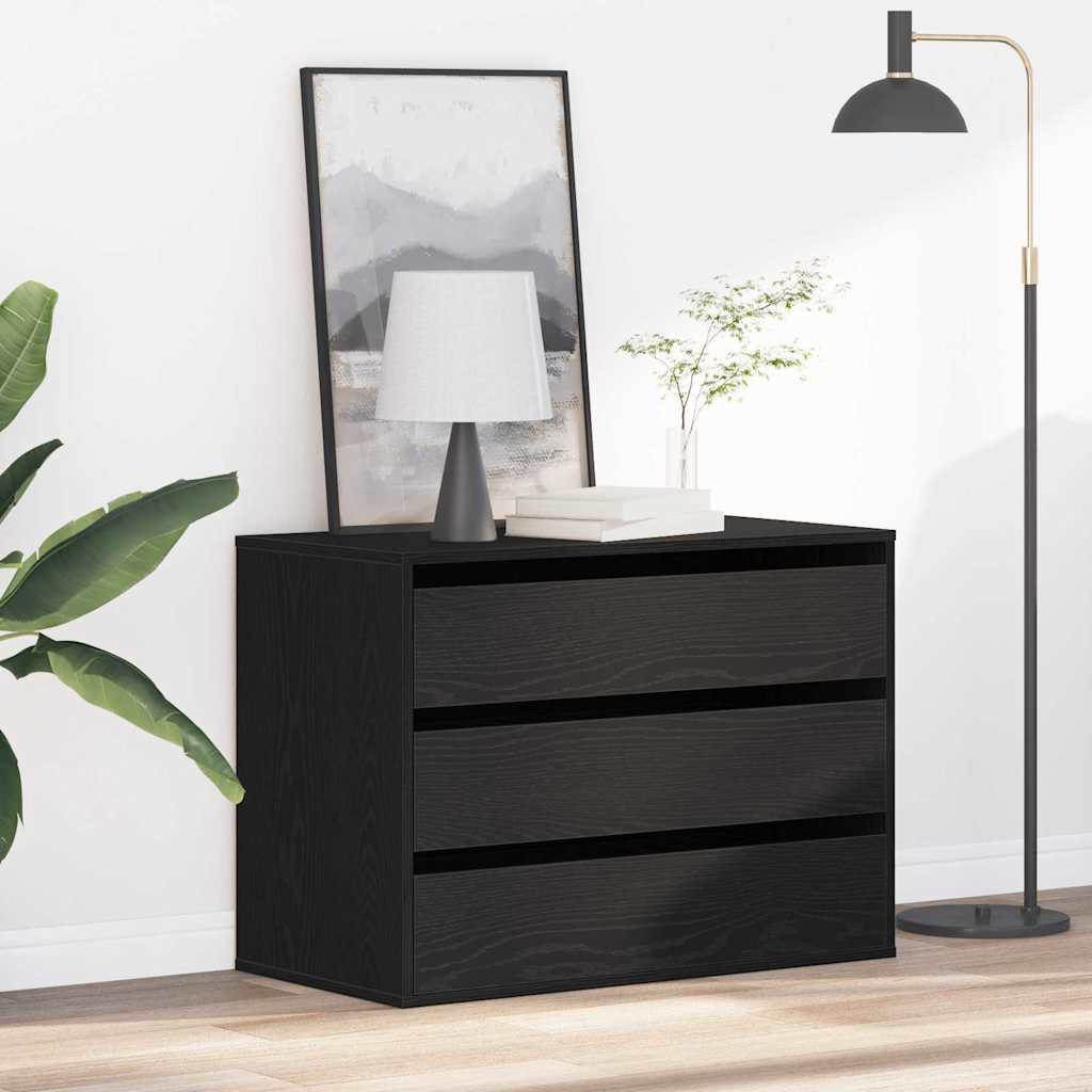BELVOIR Black Chest of Drawers - Medium-sized, 3 Drawers - Casper Homes