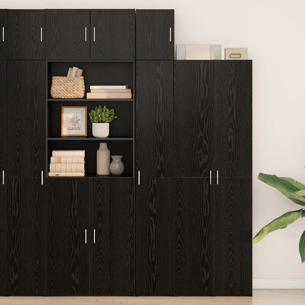 Wall Cabinet Black Oak 30x42.5x40 cm Engineered Wood - All Things Good