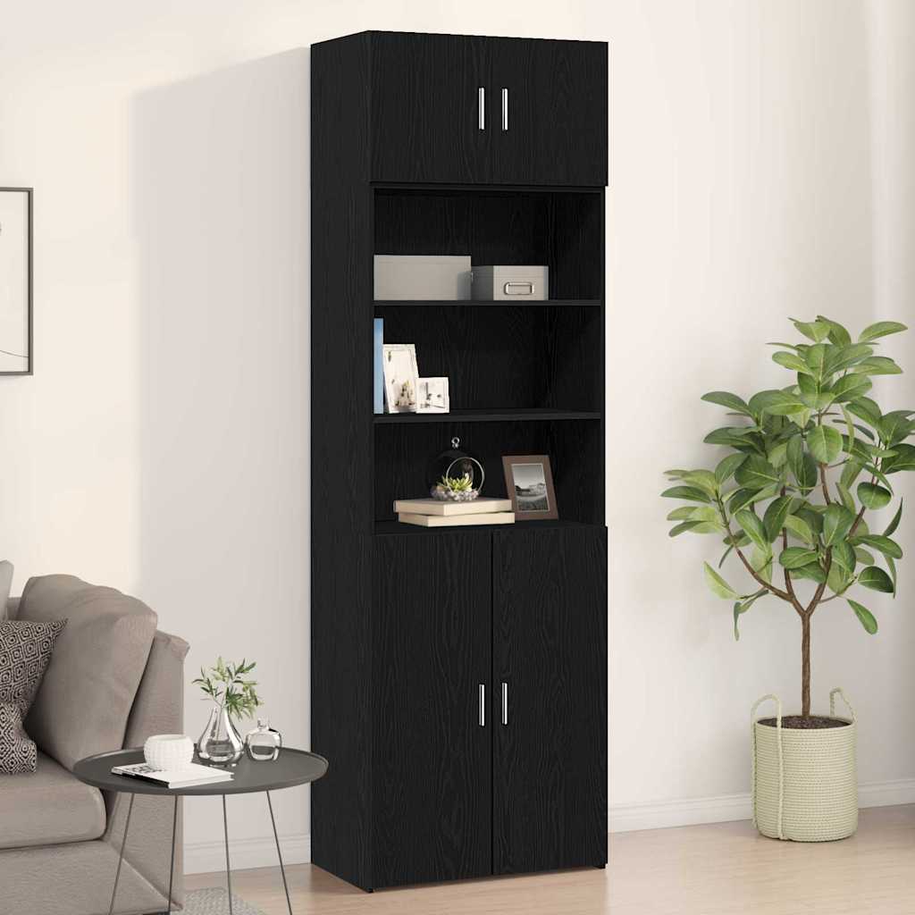 Wall Cabinet Black Oak 70x42,5x40 cm Engineered Wood - All Things Good