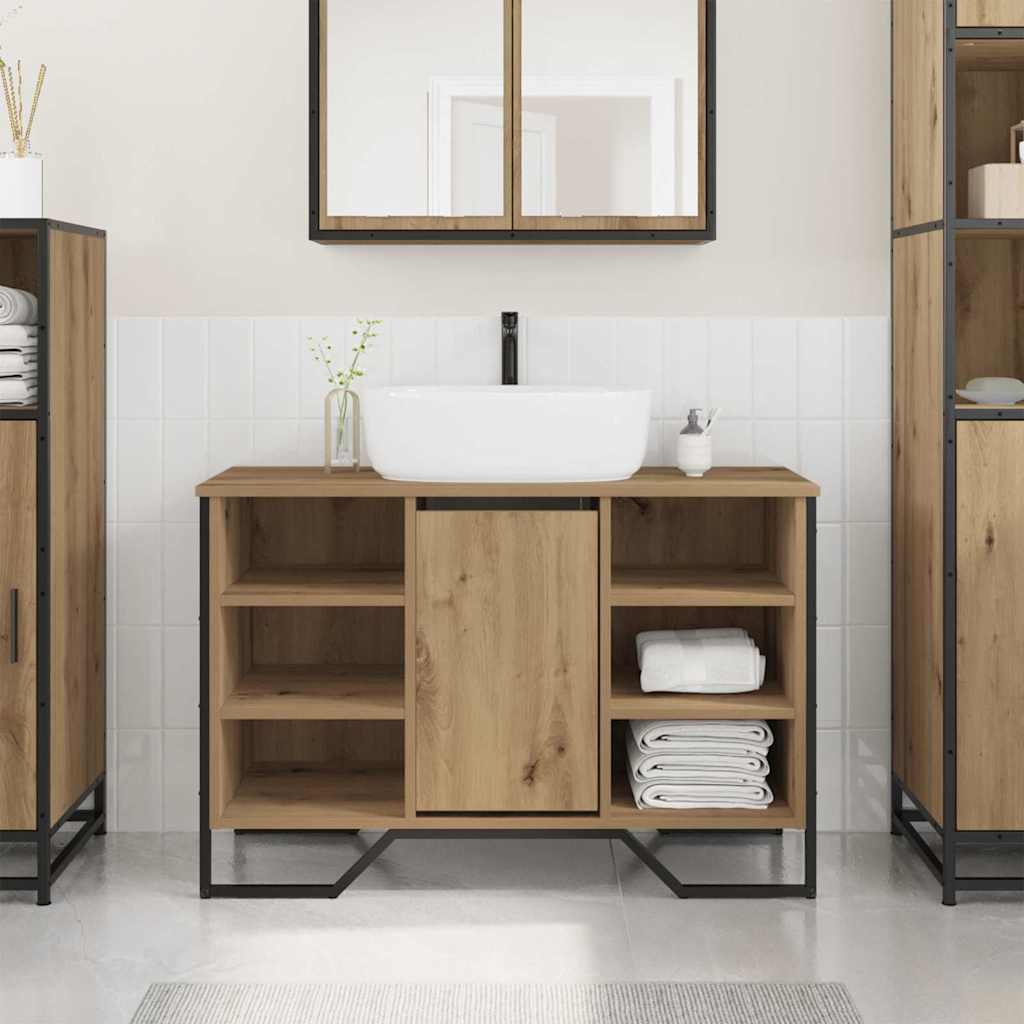 Bathroom Sink Cabinet Artisan Oak 91x35x60 cm Engineered Wood - Tyrell & Tyrell