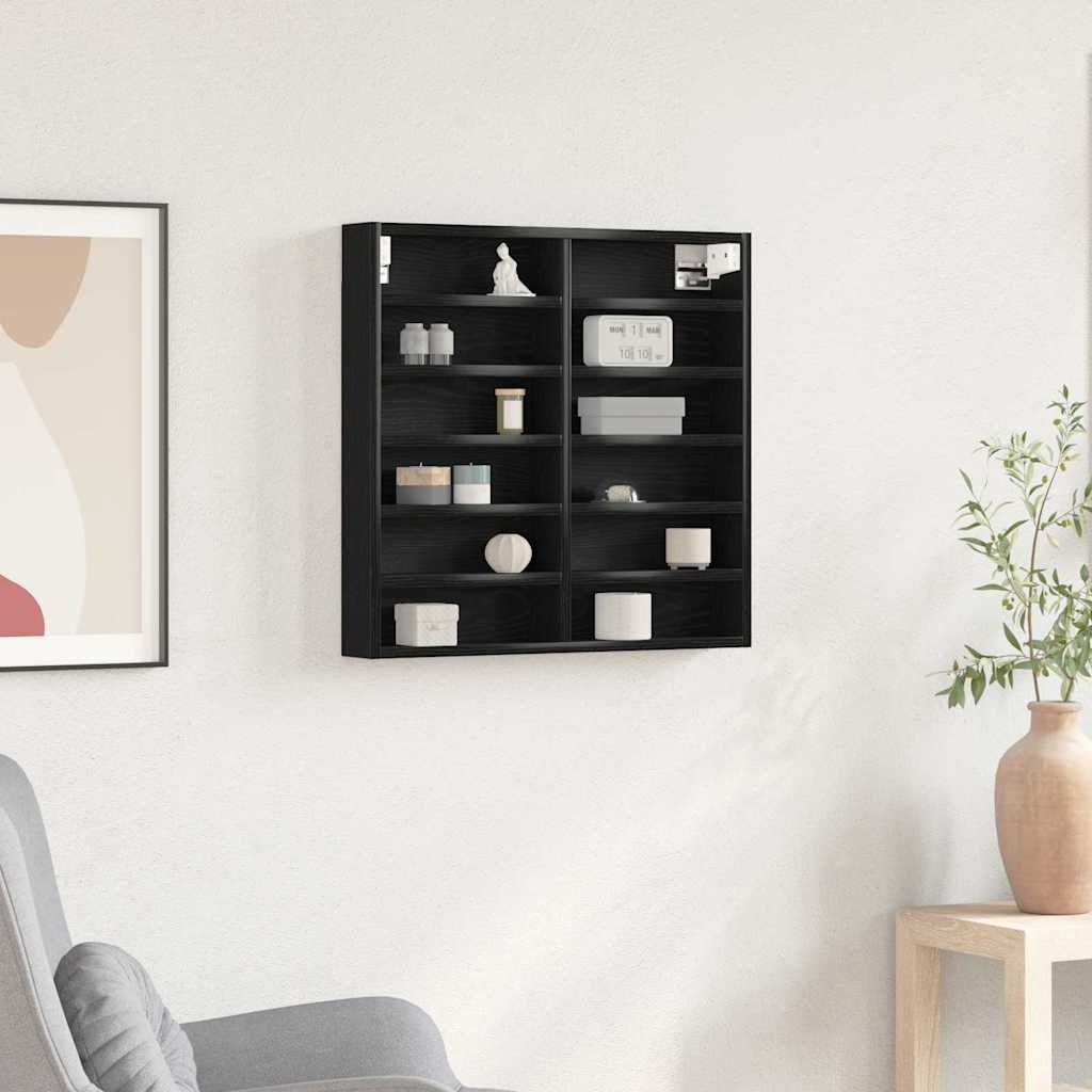 Vitrine Cabinet Black Oak 60x8,5x58 cm Engineered Wood - R and M Furniture