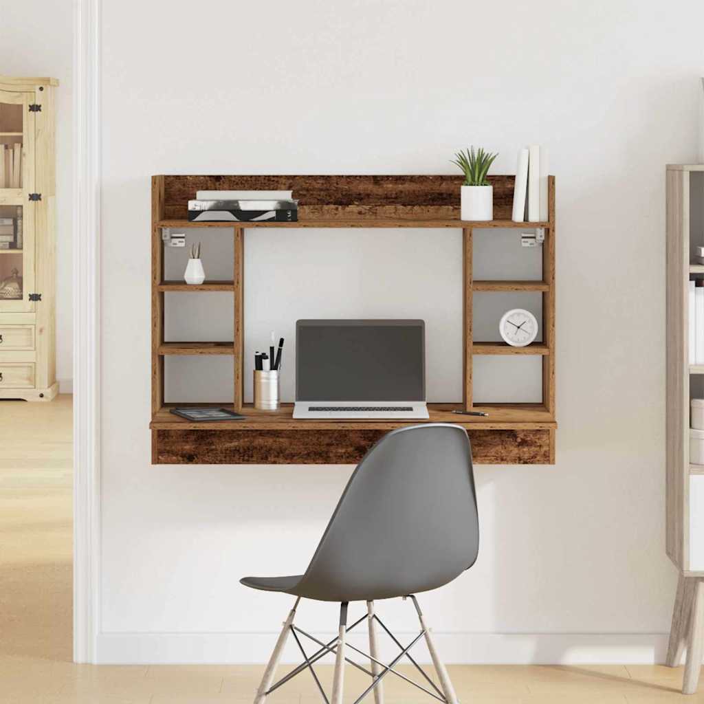 Wall-Mounted Desk Old Wood 105x48x75 cm Engineered Wood - Merkel Designers