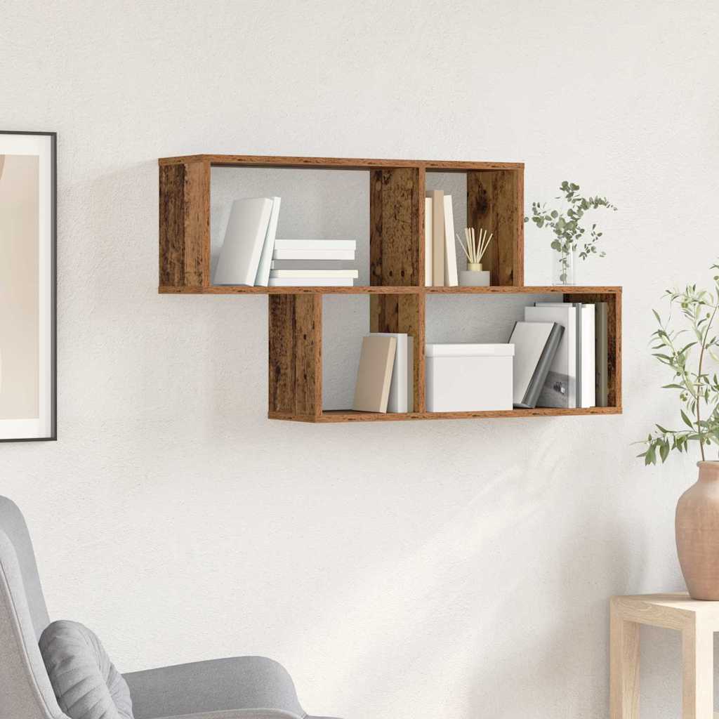 Wall Shelf Old Wood 100x20x53 cm Engineered Wood - All Things Good
