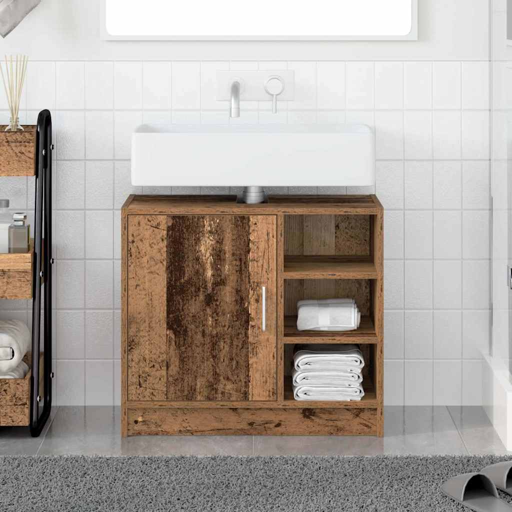 Sink Cabinet Old Wood 63x29x55 cm Engineered Wood - Discount Dealers
