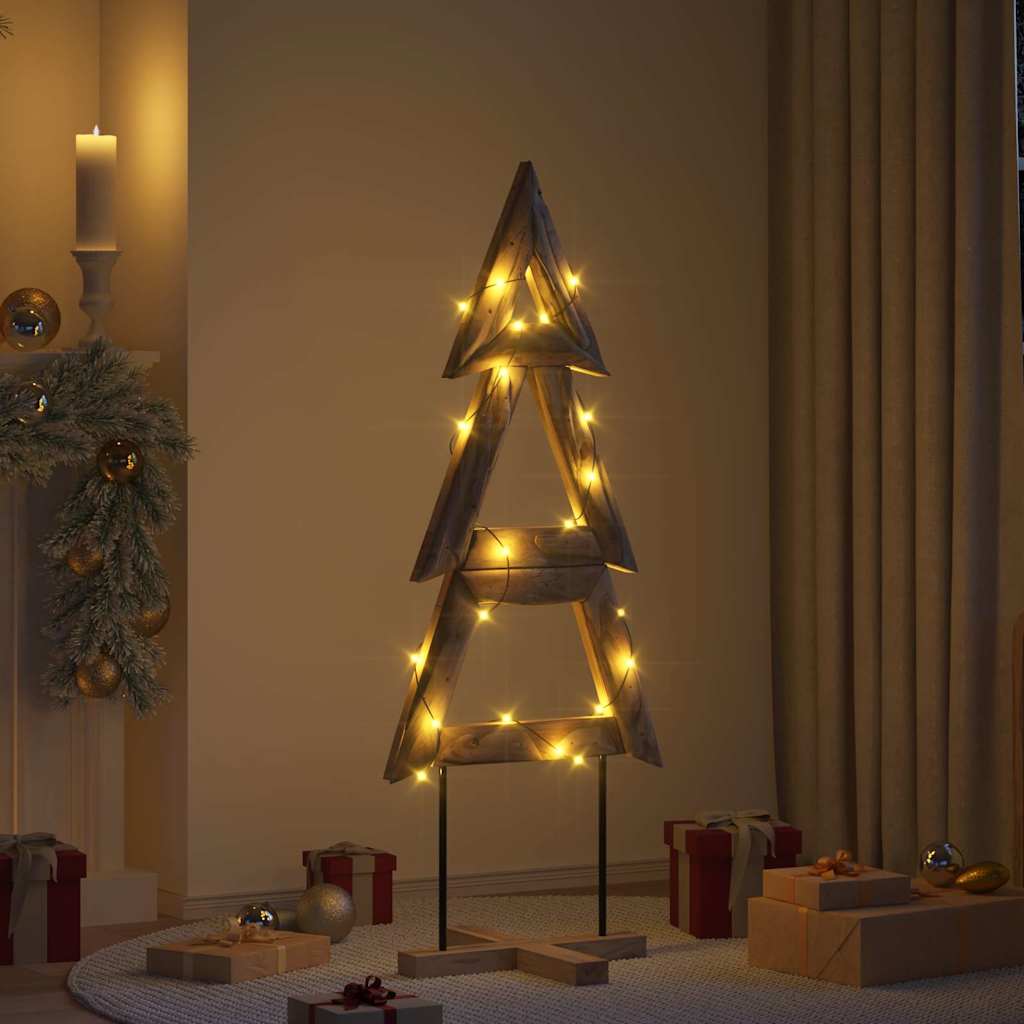 FROSTRO Christmas Tree with Stand Brown 150 cm Solid teak wood - Discount Dealers