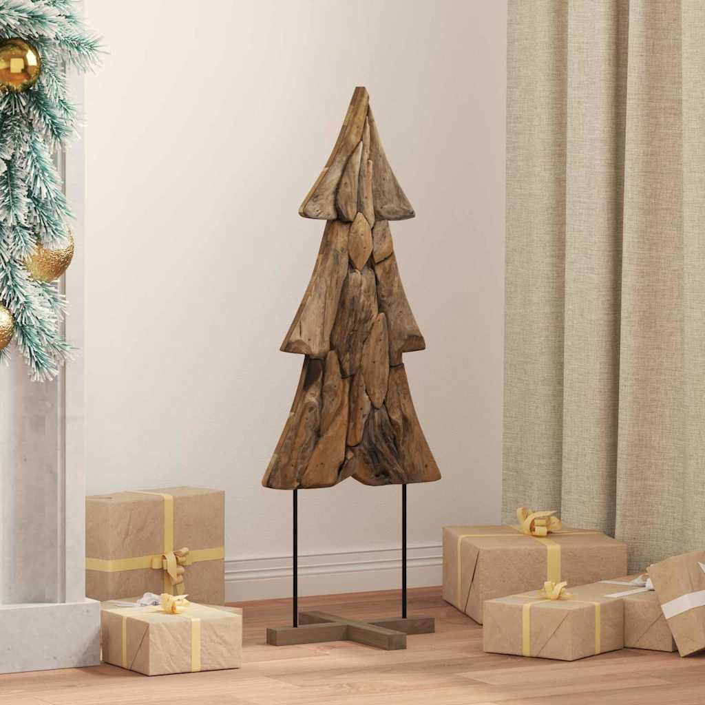 FROSTRO Christmas Tree with Stand Brown 90 cm Solid teak wood - Merlin Deals