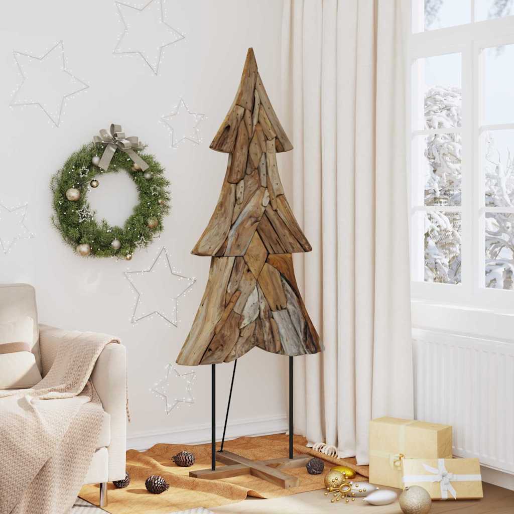 FROSTRO Christmas Tree with Stand Brown 180 cm Solid teak wood - Sid & Sam