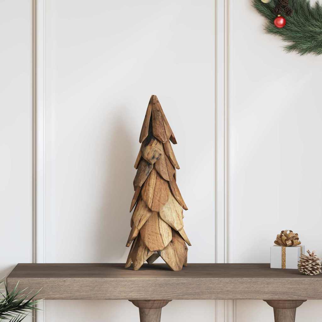 FROSTRO Christmas Tree with Stand Brown 50 cm Solid teak wood - Unbeatable Bargains