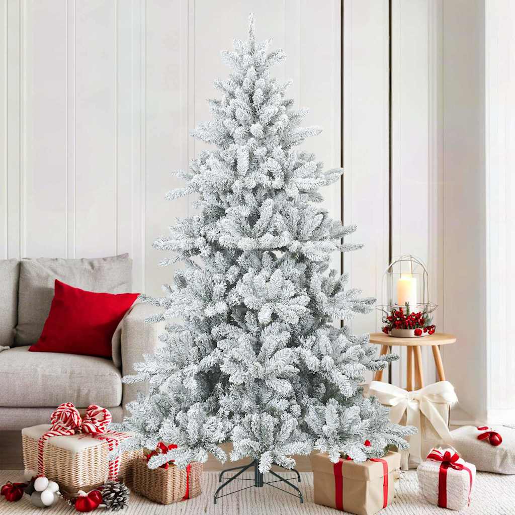 FLOSKA Artificial Hinged Christmas Tree Snow Flocked White 180 cm - Merkel Designers