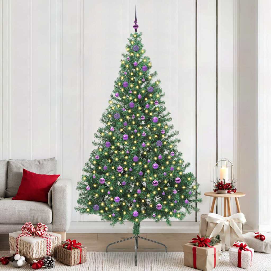 EMBERI Artificial Pre-lit Christmas Tree Green 240 cm PVC - Design Hut
