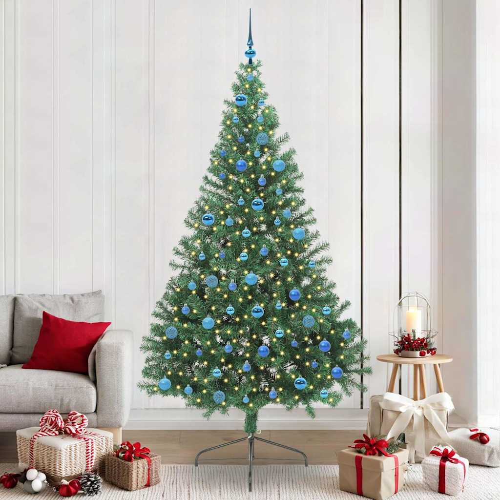 EMBERI Artificial Pre-lit Christmas Tree Green 240 cm PVC - Direct Imports