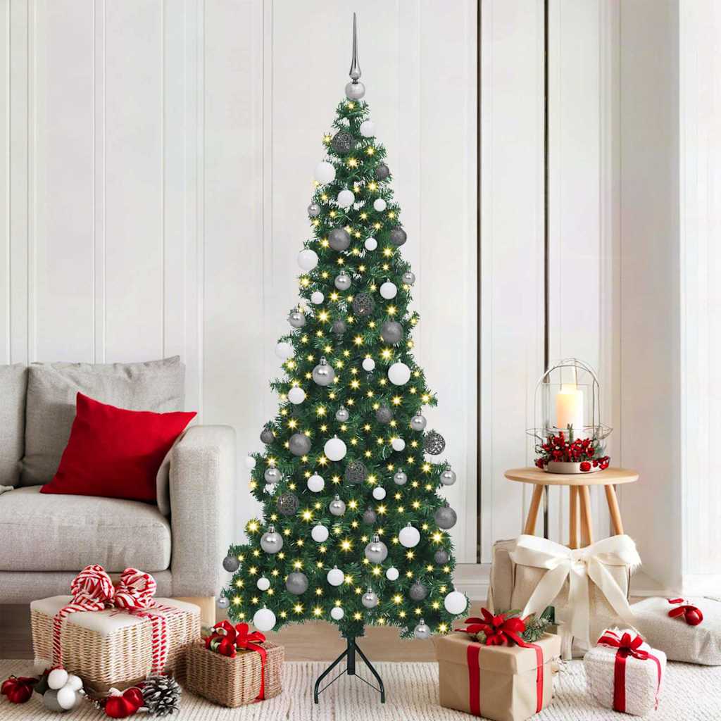 COZZIE Corner Artificial Christmas Tree Green 180 cm PVC and Metal - Decor Base