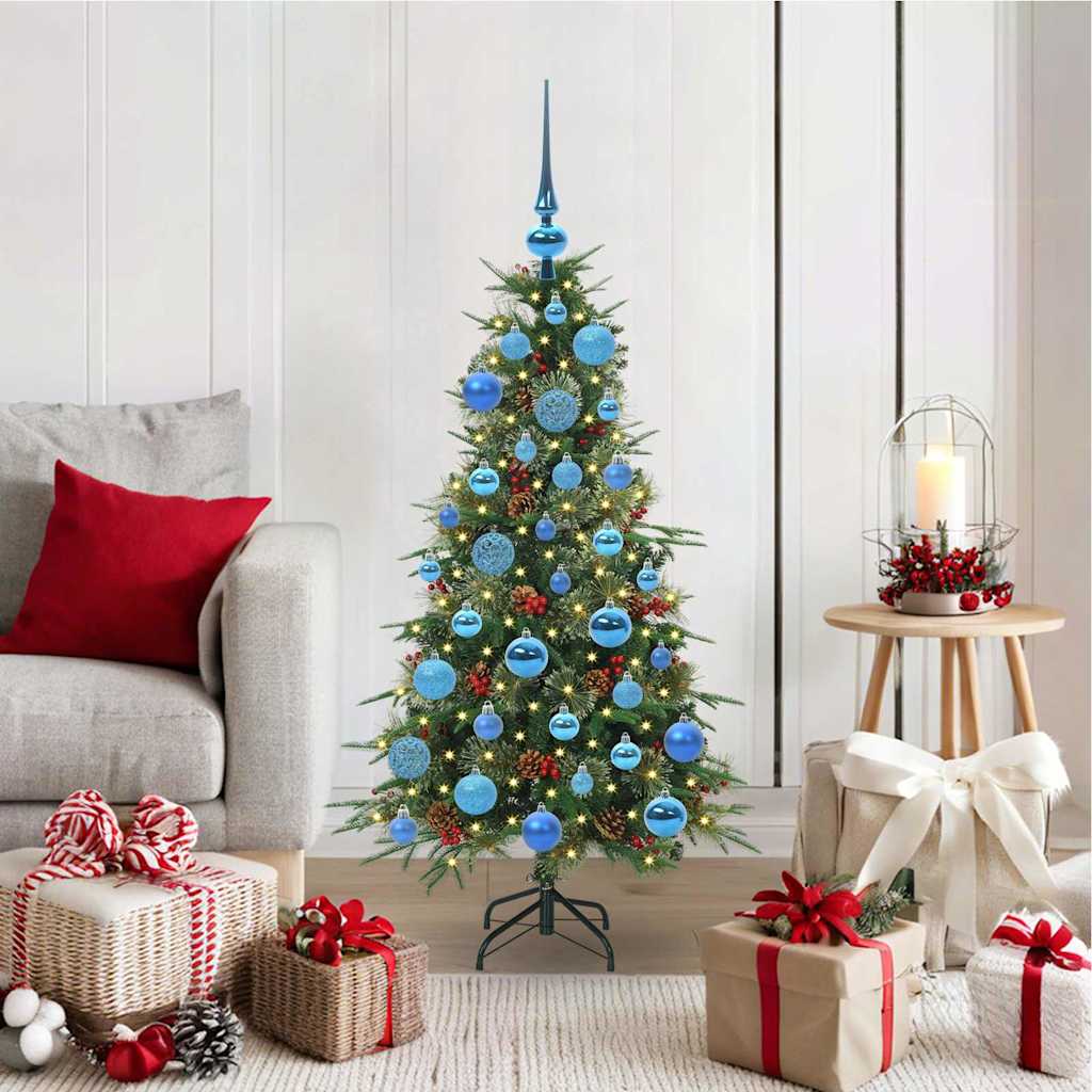ELMIX Artificial Hinged Christmas Tree Green 120 cm PE and PVC - Decor Base