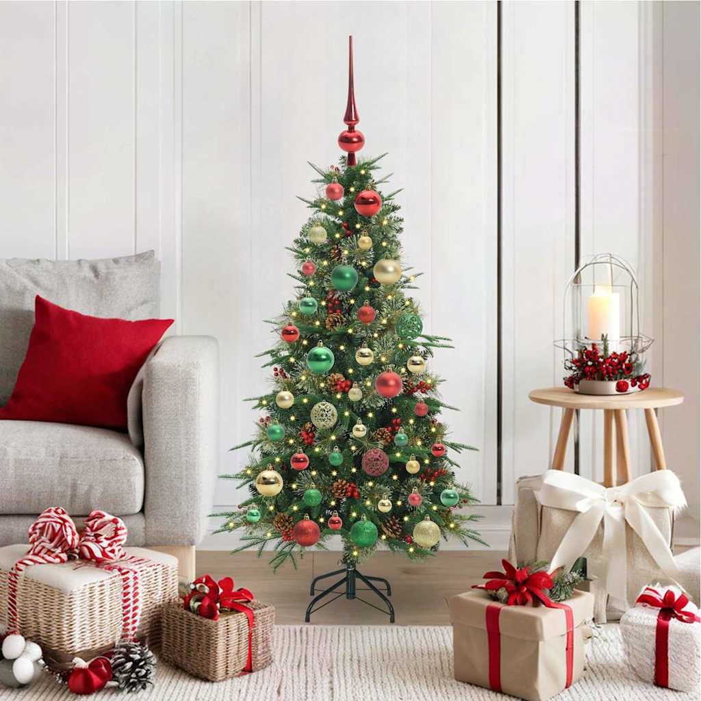 ELMIX Artificial Hinged Christmas Tree Green 120 cm PE and PVC - Design Hut