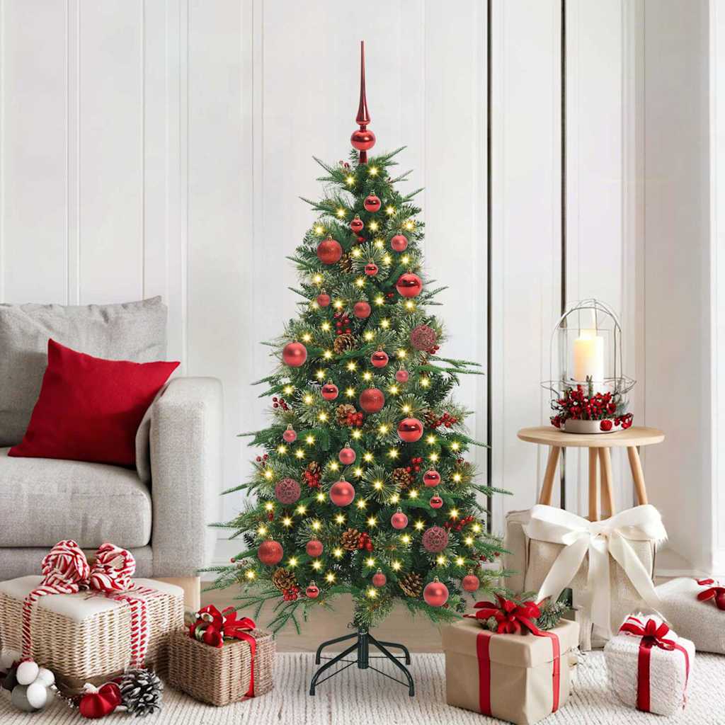 ELMIX Artificial Hinged Christmas Tree Green 150 cm PE and PVC - Millennium Furniture