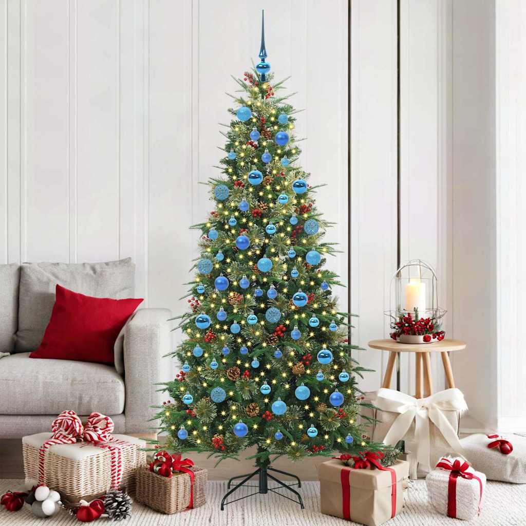 ELMIX Artificial Hinged Christmas Tree Green 180 cm PE and PVC - Sid & Sam