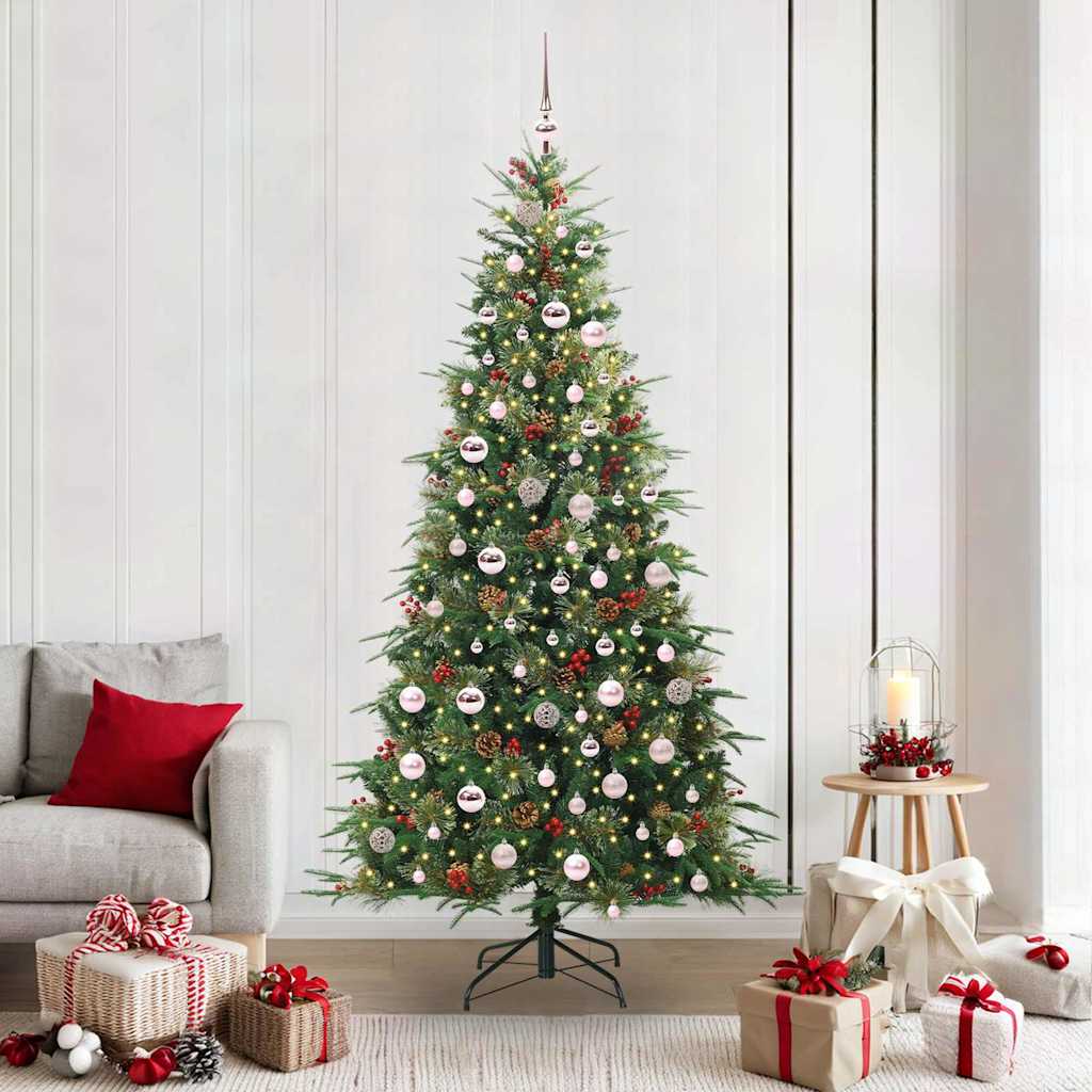 ELMIX Artificial Hinged Christmas Tree Green 210 cm PE and PVC - Casper Homes
