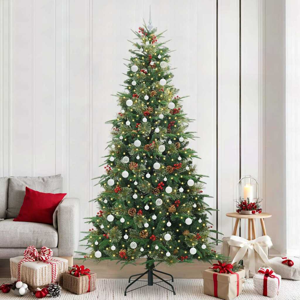 ELMIX Artificial Hinged Christmas Tree Green 240 cm PE and PVC - Tyrell & Tyrell