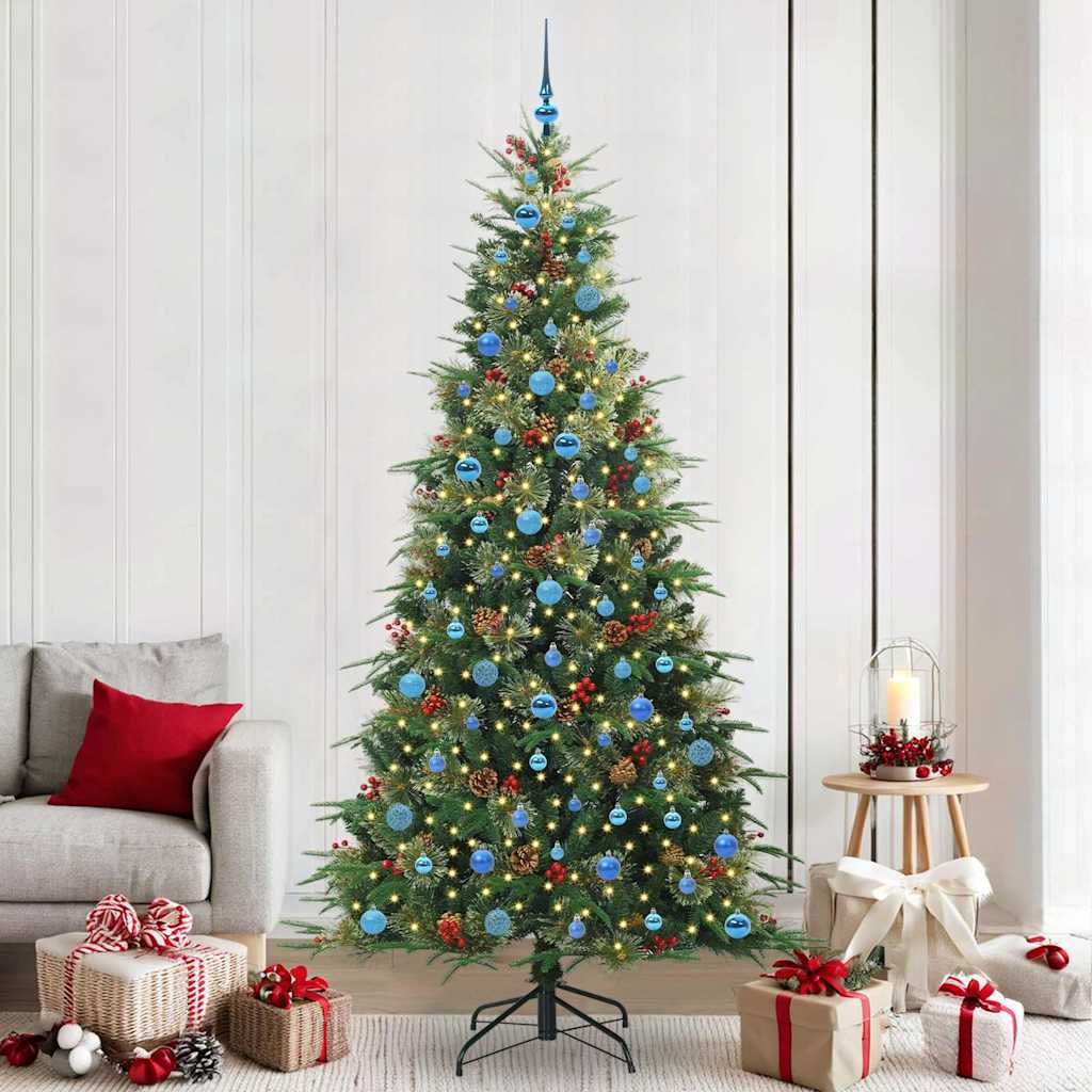 ELMIX Artificial Hinged Christmas Tree Green 240 cm PE and PVC - Casper Homes