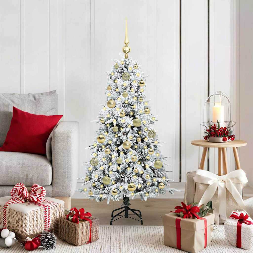ELMIX Artificial Hinged Christmas Tree Green 120 cm PE and PVC - Sid & Sam