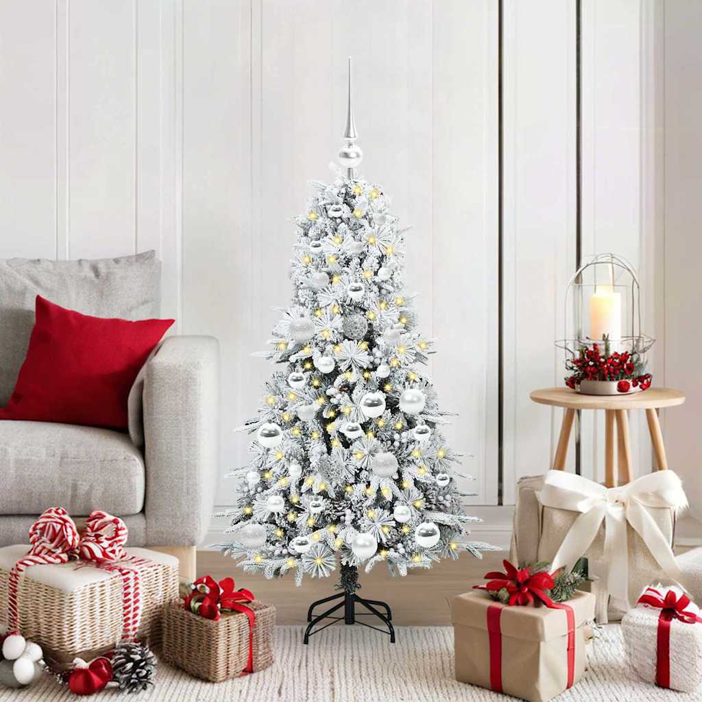 ELMIX Artificial Hinged Christmas Tree Green 120 cm PE and PVC - Style and Chic
